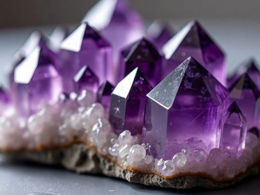 Un'immagine di un cristallo di ametista lucido.