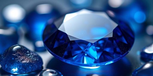 Zaffiro blu brillante con sfaccettature