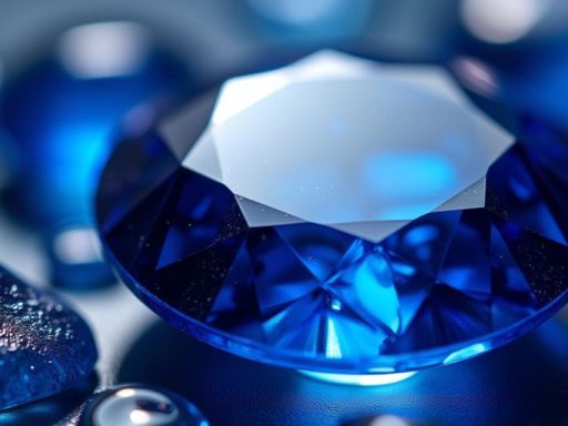Zaffiro blu brillante con sfaccettature