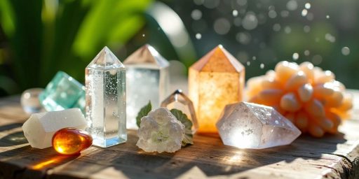 Cristalli puliti con acqua e luce solare