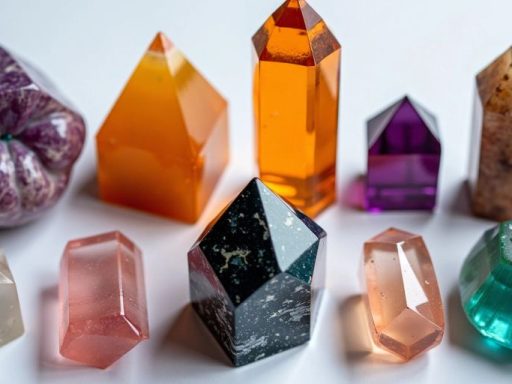 Collezione di dieci cristalli colorati