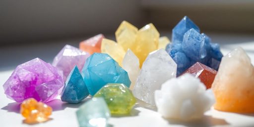 Varie pietre colorate disposte su una superficie liscia.