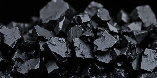 Cristalli di tormalina nera su sfondo scuro.