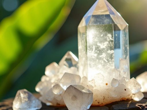 Cristallo di quarzo sotto la luce del sole