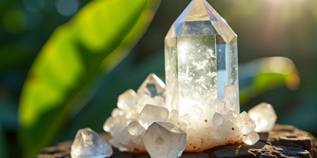 Cristallo di quarzo sotto la luce del sole