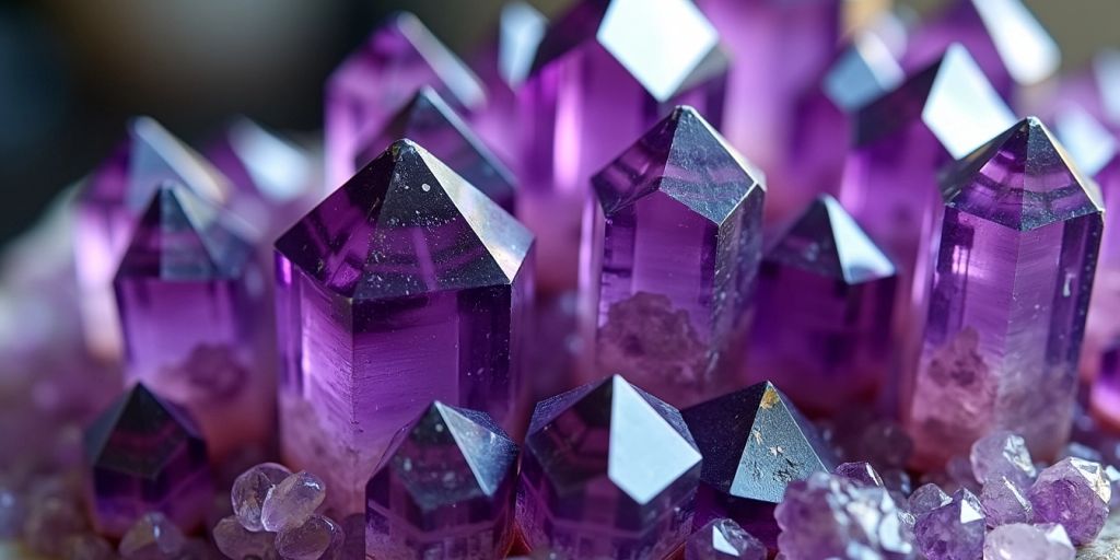 Cristallo di ametista viola brillante